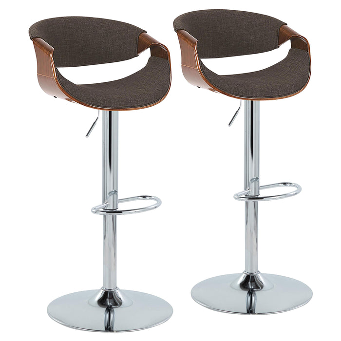 Curvo - Mid Century Modern Adjustable Barstool & Swivel (Set of 2)