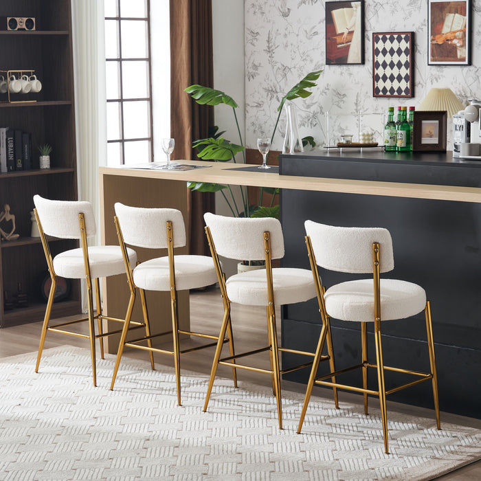 Modern Teddy Fabric Upholstered Bar Stools