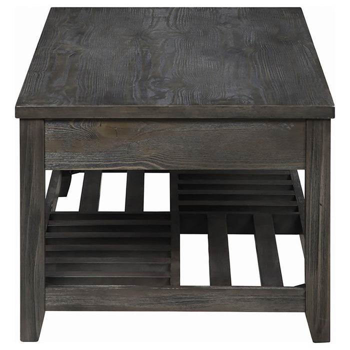 Lift Top Coffee Table With Storage Cavities Grey