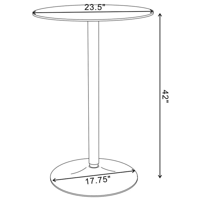 Rec Room/ Bar Tables: Chrome/glass - Glass Top Round Bar Table Chrome