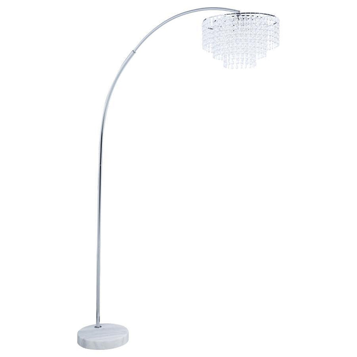 Marble Base Floor Lamp Chrome And Crystal