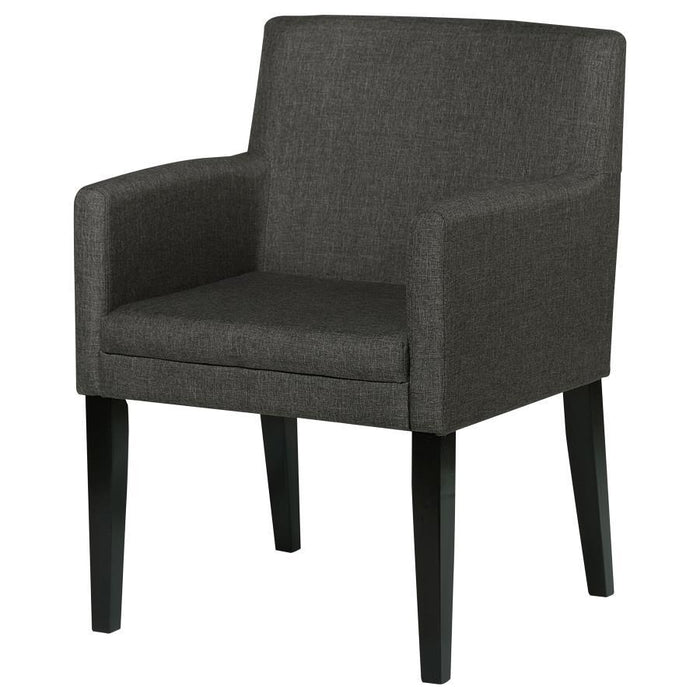 Catherine - Upholstered Dining Arm Chair (Set of 2) - Charcoal Gray And Black