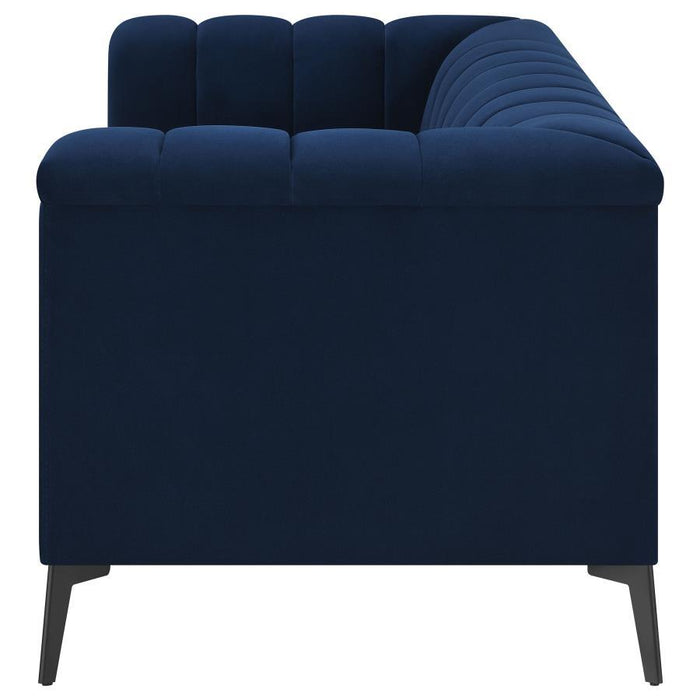 Blue - Chalet Tuxedo Arm Loveseat Blue