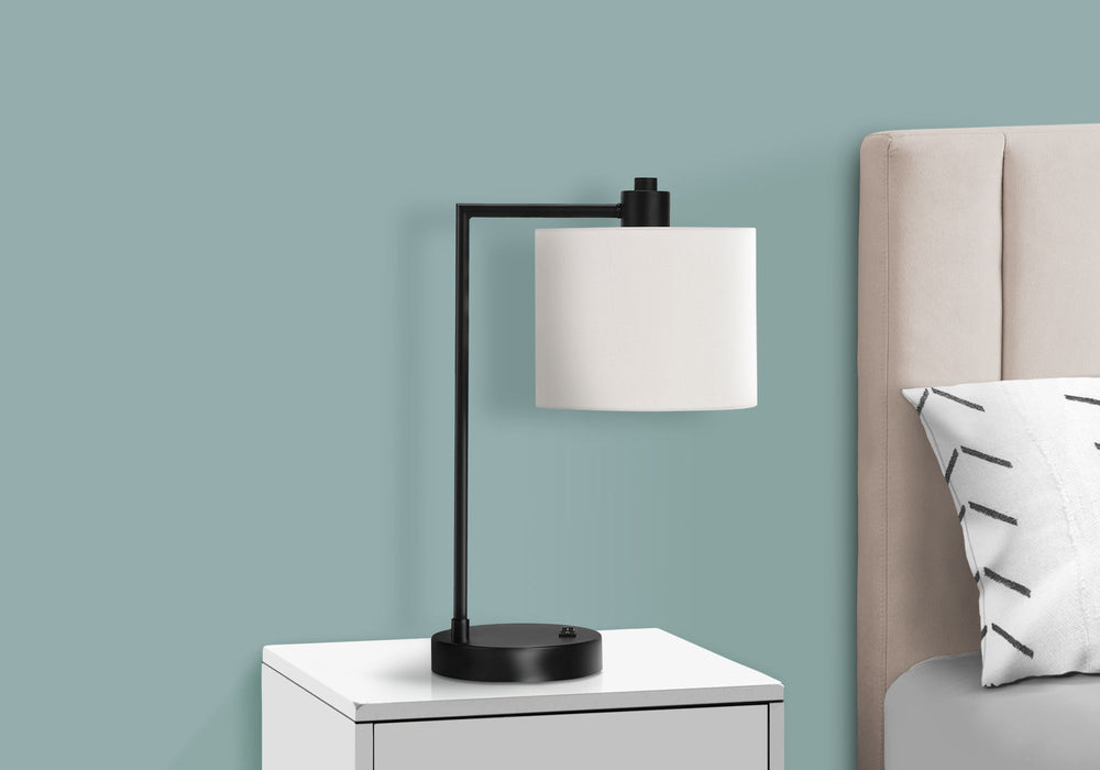 Lighting, Table Lamp, USB Port Included, Modern - Black / Cream