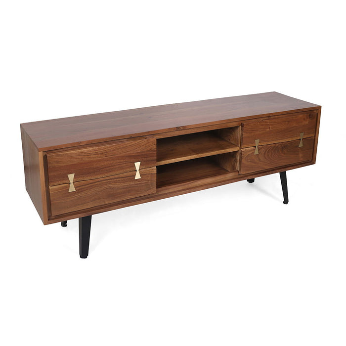 Asther - Acacia Wood TV Cabinet - Natural / Brown