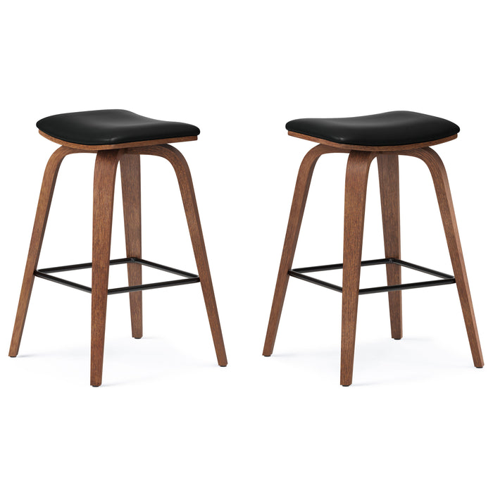 Larsen - Saddle Bar Stool (Set of 2) - Black