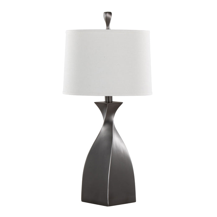 Curvo - Contemporary Table Lamp (Set of 2) - Rubbed Gray Slate / White