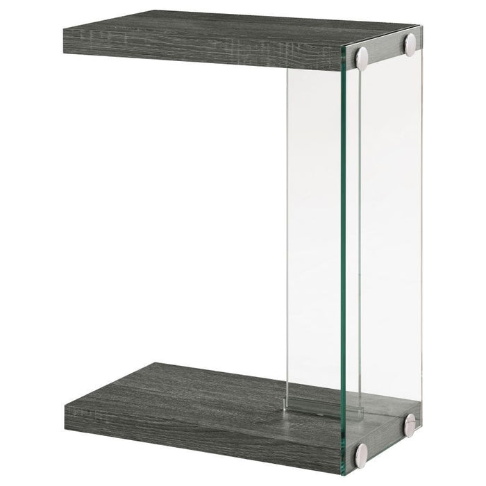 Accent Table Weathered Grey And Clear