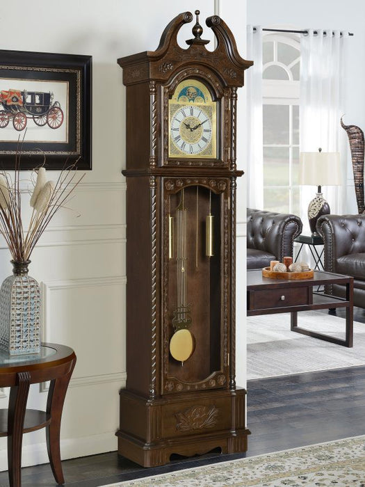 Grandfather Clock With Chime Golden Brown