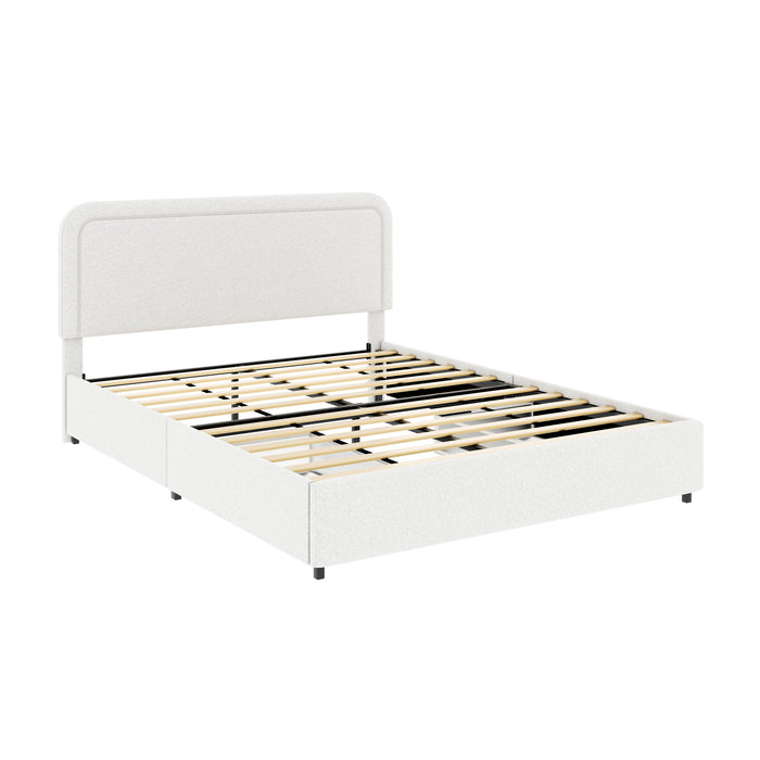 Liv - Patented With Drawers Upholstered Storage Platform Bed