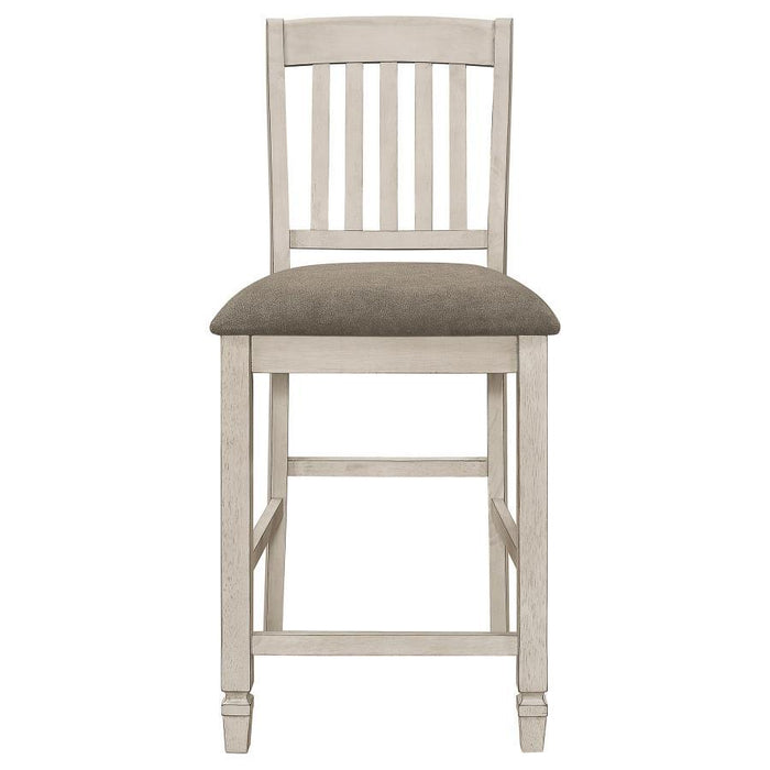 Sarasota Collection - Fossil - Sarasota Slat Back Counter Height Chairs Grey And Rustic Cream (Set of 2)