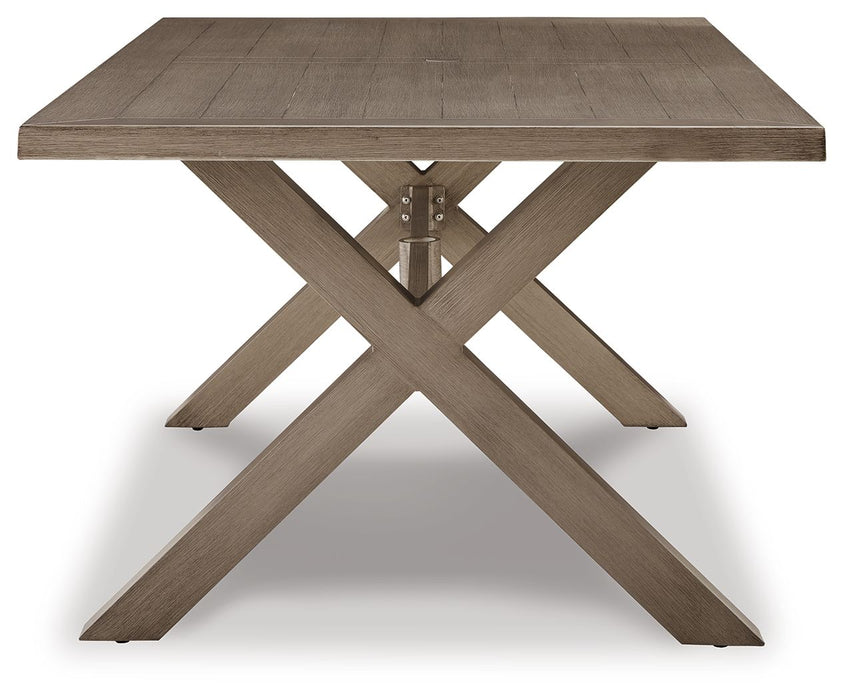 Beach Front - Beige - Rect Dining Table W/Umb Opt