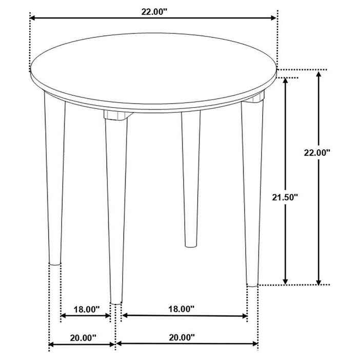 Aldis - Round Marble Top End Table - White And Natural