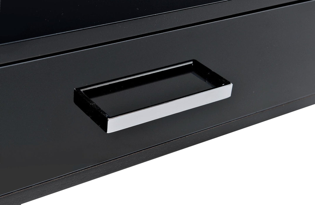 Coleen - Desk - Black High Gloss & Chrome Finish