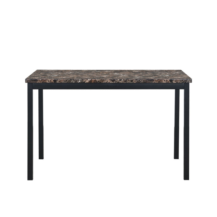 Faux Marble Top With Metal Frame Dinette Table - Black