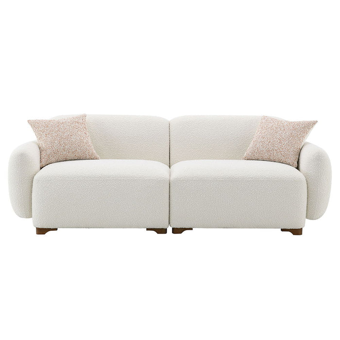 Darius - Sofa With 2 Pillows - Beige Boucle