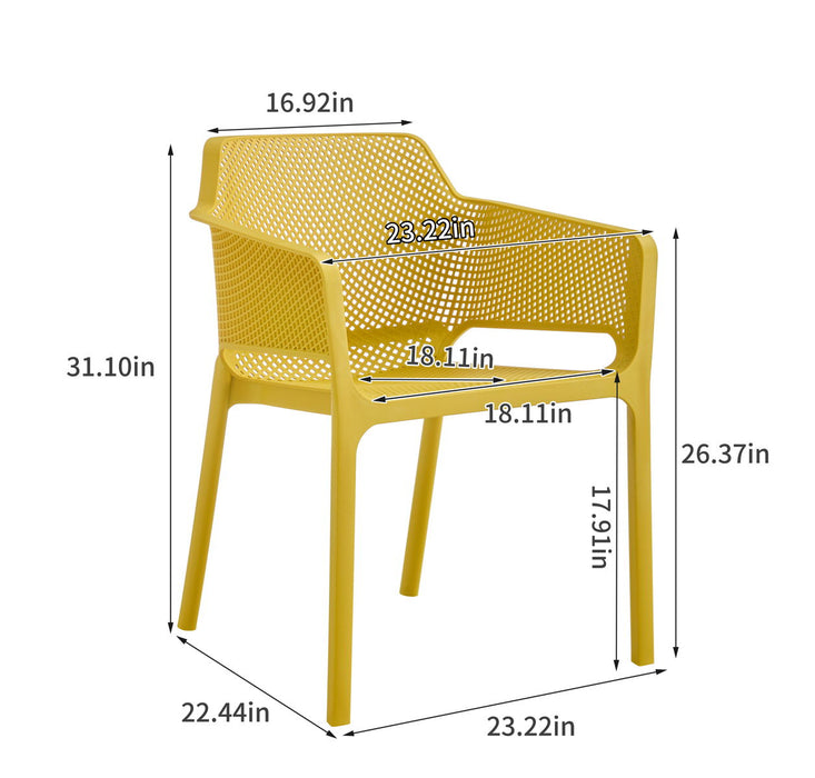 3 Piece Plastic Arm Chair Bistro Grs Premium Ocean Plastic