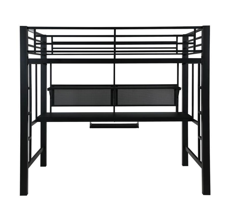 Avalon Workstation Loft Bed - Avalon Full Workstation Loft Bed Black