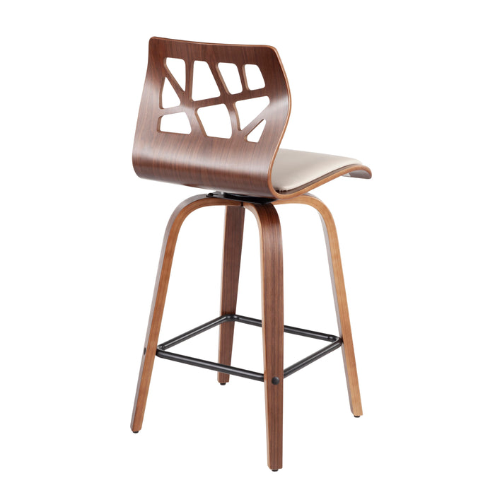 Folia - Mid Century Modern Counter Stool (Set of 2)