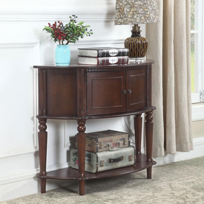 Console Table With Curved Front Brown