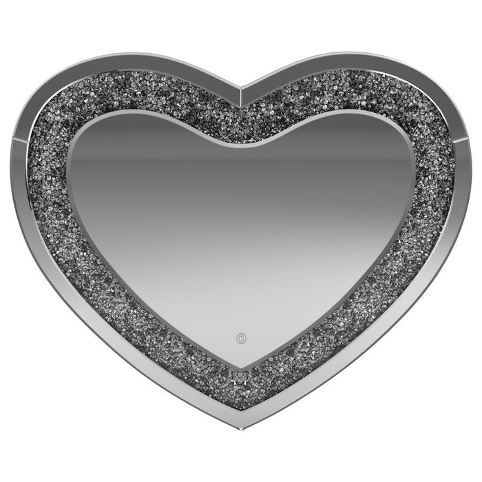 Heart Shape Wall Mirror Silver