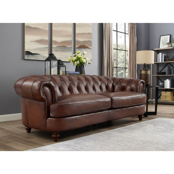 Newport - Leather Sofa - Caramel