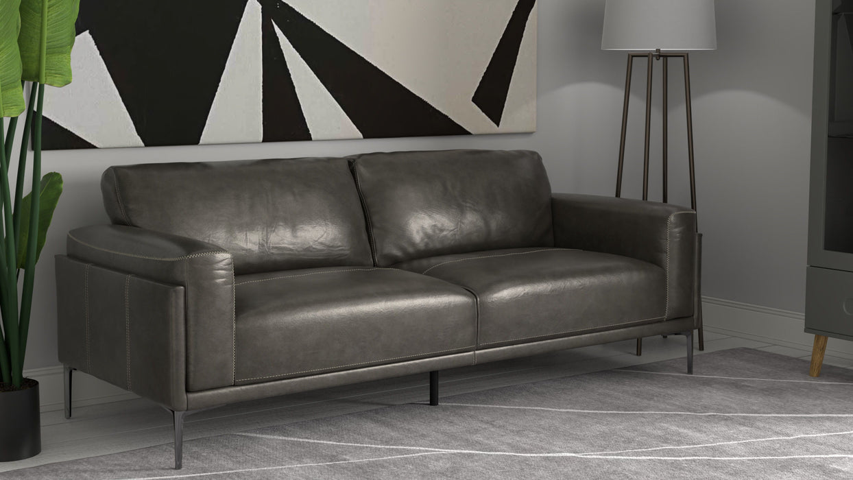 Onyx - Leather Sofa - Gray