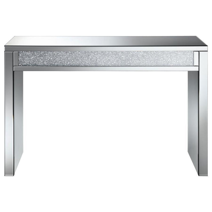 Layton Rectangular Sofa Table Silver And Clear Mirror