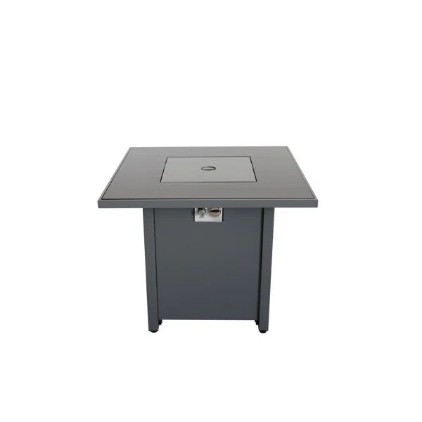 Outdoor Fire Pit Table With Lid - Gray