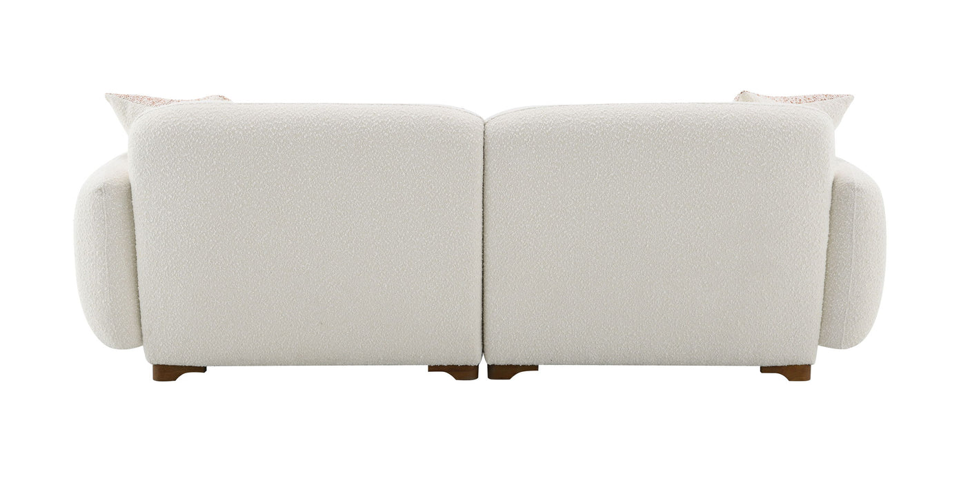 Darius - Boucle Sofa With 2 Toss Pillows - Beige