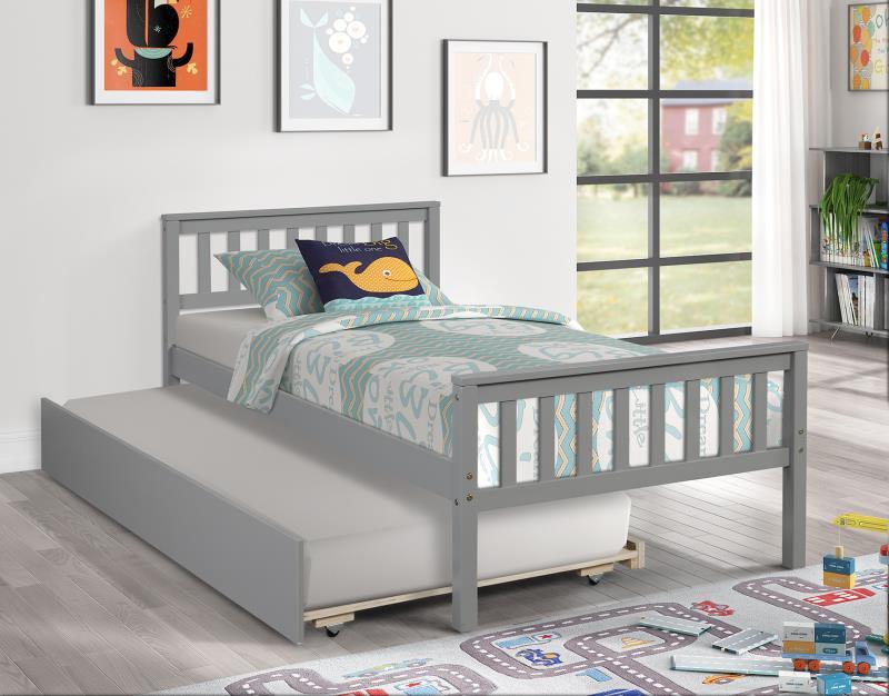 Twin Bed With Trundle, Platform Bed Frame With Headboard And Footboard, For Bedroom Small Living Space, No Box Spring Needed