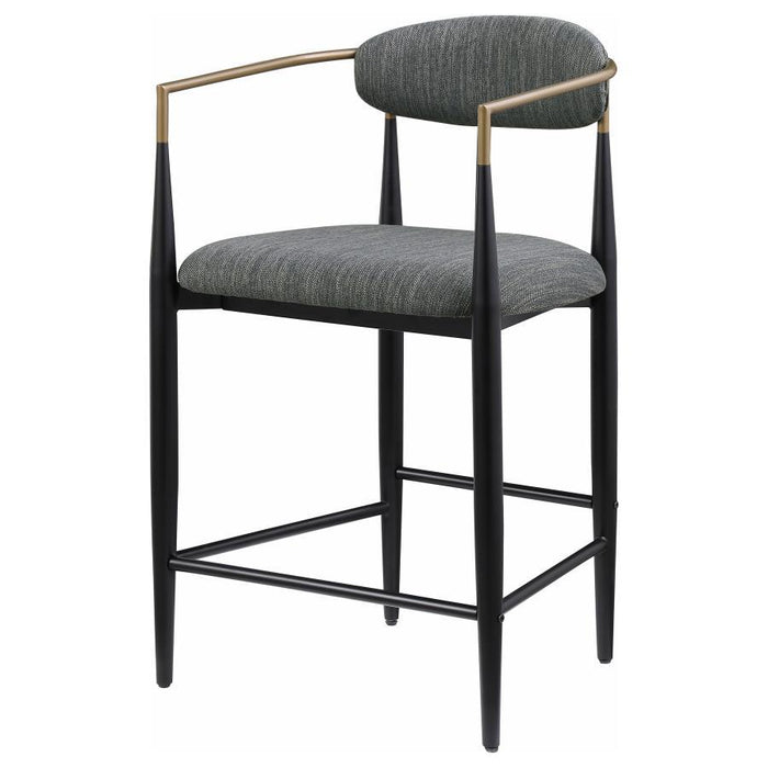 Tina - Metal Counter Height Bar Stool With Upholstered Back And Seat (Set of 2)