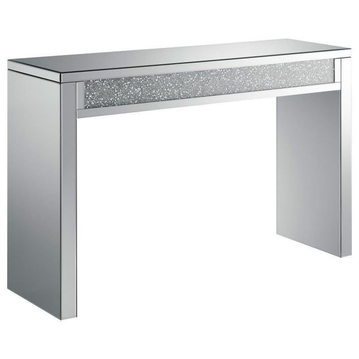 Layton Rectangular Sofa Table Silver And Clear Mirror