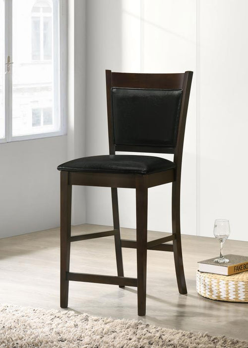 Jaden Collection - Black - Jaden Upholstered Counter Height Stools Black And Espresso (Set of 2)