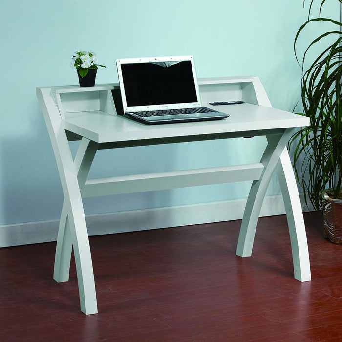 Crosshatch Desk, Workstation Desk With USB/Power Outlet