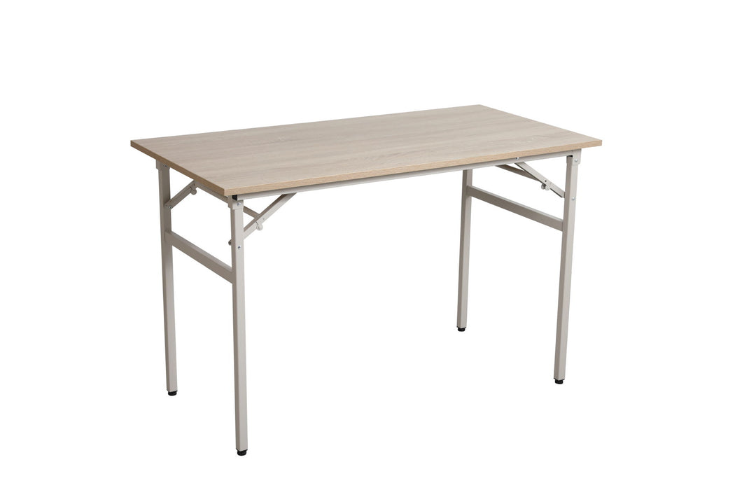 Folding Table Desk, Computer Workstation No Install Beige - Beige