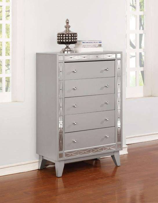 Leighton Collection - Leighton 5-drawer Chest Metallic Mercury