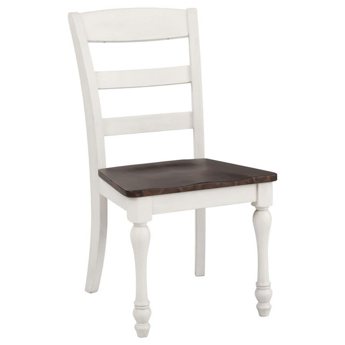 Madelyn Ladder Back Side Chairs Dark Cocoa And Coastal White (Set of 2)