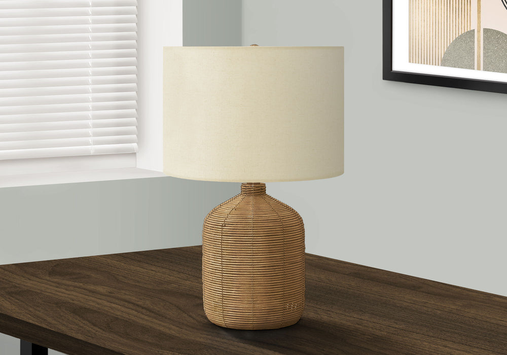 Lighting, Table Lamp, Rattan, Resin, Modern - Brown