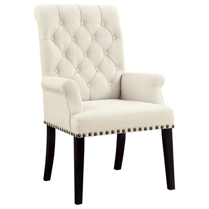 Beige - Tufted Back Upholstered Arm Chair Beige