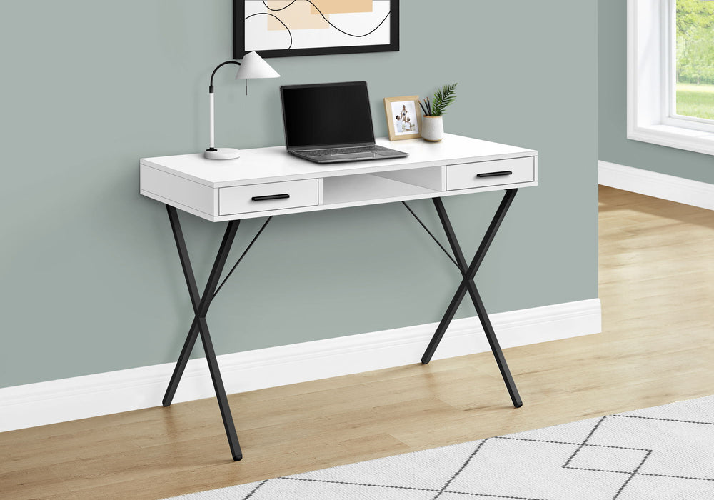 Computer Desk, Home Office, Laptop, Left & Right Set-Up, Storage Drawers, Work, Contemporary, Modern - White