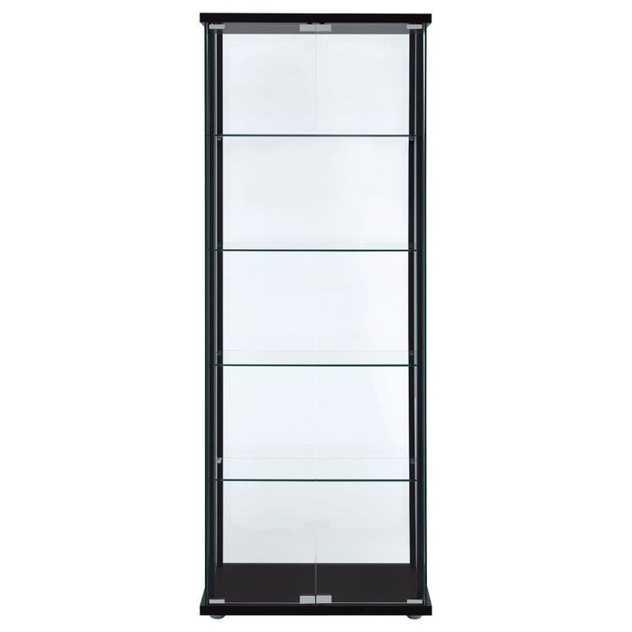 5-shelf Glass Curio Cabinet Black And Clear