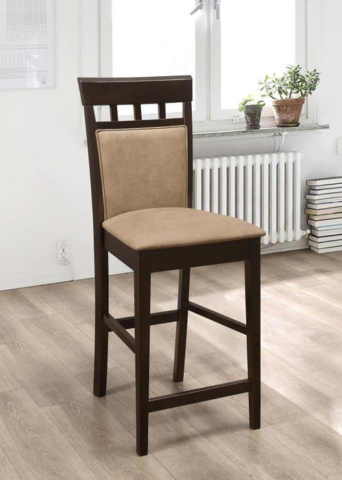 Gabriel Collection - Tan - Upholstered Counter Height Stools Cappuccino And Tan (Set of 2)