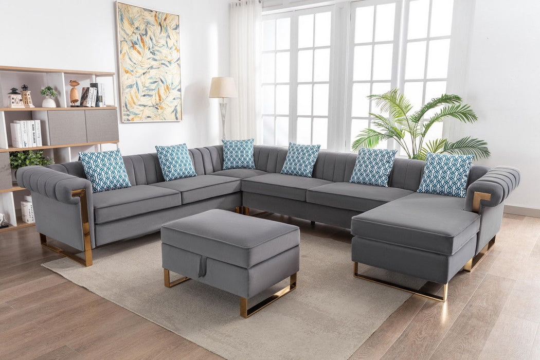 Maddie - Velvet Sectional Sofa