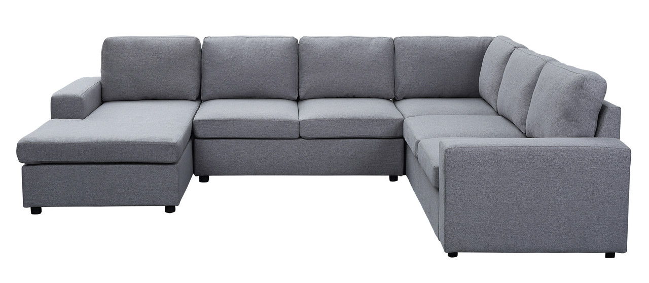 Warren - Linen 6 Seat Reversible Modular Sectional Sofa Chaise