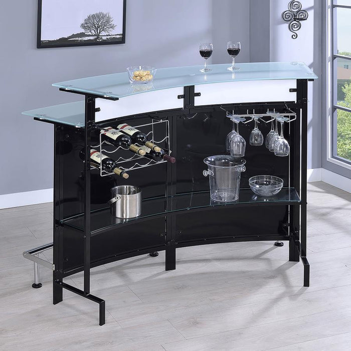 Bar Units: Contemporary - Glass Top Bar Unit Black