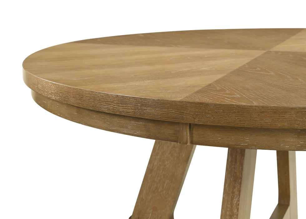 Danvers - Round 54" Wood Dining Table - Brown Oak