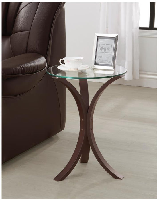 Round Accent Table Cappuccino