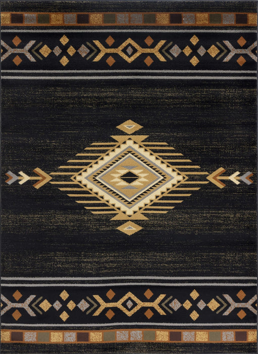 Tribes - GC_YLS4001 Black 5' x 7' Southwest Area Rug