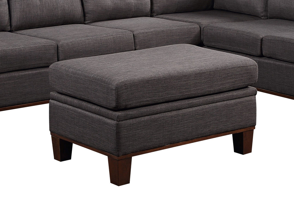 Hilo - Fabric Reversible Sectional Sofa With Dropdown Armrest, Cupholder, And Storage Ottoman